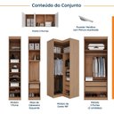 Ver imagem 3 de Guarda Roupa Modulado de Casal 12 Portas 6 Peças 1 Mesa de Cabeceira Hera CabeCasa MadeiraOriginals