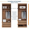 Guarda Roupa Modulado de Casal 12 Portas 6 Peças 1 Mesa de Cabeceira Hera CabeCasa MadeiraOriginals - 9