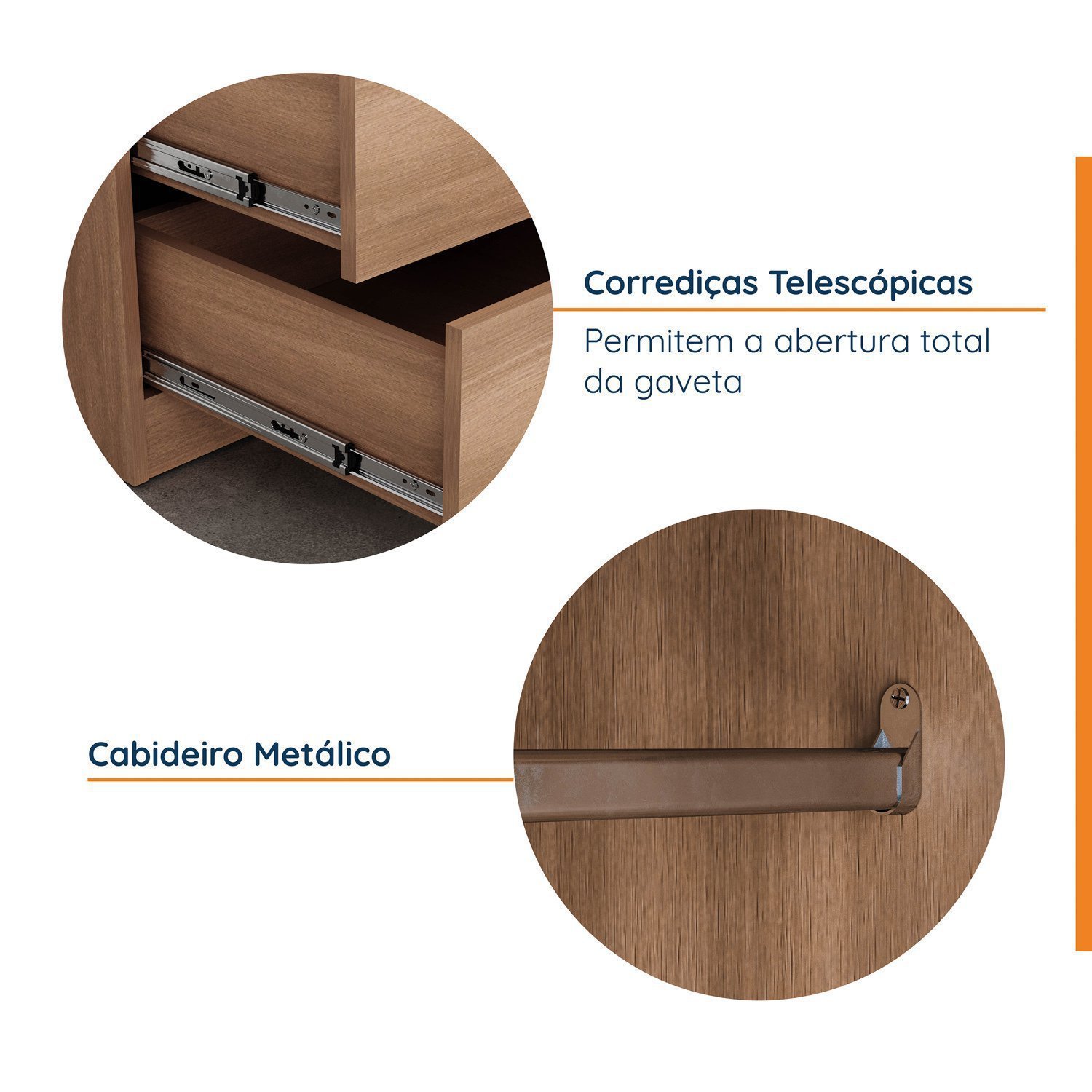 Guarda Roupa Modulado de Casal 10 Portas 5 Peças e 1 Mesa de Cabeceira Hera CabeCasa MadeiraMadeira - 18