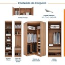 Ver imagem 3 de Guarda Roupa Modulado de Casal 10 Portas 5 Peças e 1 Cabeceira Hera CabeCasa MadeiraOriginals Marrom/Louro