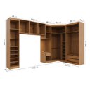 Ver imagem 5 de Guarda Roupa Modulado de Casal 10 Portas 5 Peças e 1 Cabeceira Hera CabeCasa MadeiraOriginals Marrom/Louro/Algodão