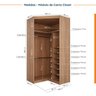 Guarda Roupa Modulado de Casal 10 Portas 5 Peças e 1 Cabeceira Hera CabeCasa MadeiraOriginals - 12