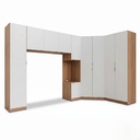 Ver imagem 6 de Guarda Roupa Modulado de Casal 10 Portas 5 Peças e 1 Cabeceira Hera CabeCasa MadeiraOriginals Marrom/Louro/Algodão