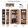 Guarda Roupa Modulado de Casal 10 Portas 5 Peças e 1 Cabeceira Hera CabeCasa MadeiraOriginals - 3