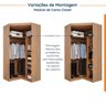 Guarda Roupa Modulado de Casal 10 Portas 5 Peças e 1 Cabeceira Hera CabeCasa MadeiraOriginals - 11