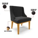 Ver imagem 4 de Kit 10 Cadeiras De Jantar Veludo Preto Madeira Castanho