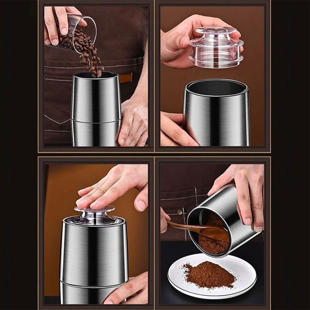 Moedor de Cafe Eletrico Inox 230w Graos Cafeina Po Especiarias Bebida Lanche Cozinha Cafe da Manha U - 4