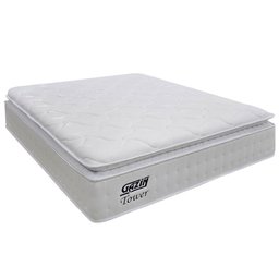 Colchão Casal Molas Ensacadas Gazin com Pillow Tower New 138x188x35cm Branco Branco - 1