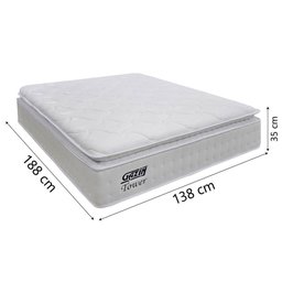 Colchão Casal Molas Ensacadas Gazin com Pillow Tower New 138x188x35cm Branco Branco - 2
