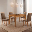 Ver imagem 4 de Mesa de Jantar Liz 120cm Tampo MDF Laminado Canto Copo com 4 Cadeiras Aline