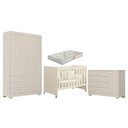 Ver imagem 1 de Quarto de Bebê Zaki e Berço Americano Evolution 4 em 1 Areia Acetinado com Colchão Gazin - Reller