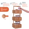 Kit com organizador multiuso ripado 3 andares e 4 potes de vidro com tampa de bambu 1,6L - Oikos - 3