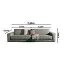 Ver imagem 3 de Sofá 2 Lugares King-Size Revestimento em Sarja 266cm Cinza Médio