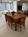 Ver imagem 1 de Mesa de Madeira Maciça de Demolição Pés Diamante:Comprimento 180cm X Altura 80cm X Largura 90cm