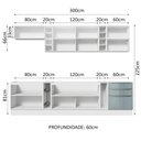 Ver imagem 4 de Armário de Cozinha Completa 300cm Branco/Cinza Lux da Sabrina Madesa