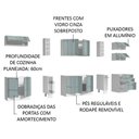 Ver imagem 5 de Armário de Cozinha Completa 300cm Branco/Cinza Lux da Sabrina Madesa