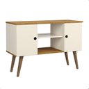 Ver imagem 1 de Rack para Tv até 50 Polegadas Viena com Nichos e Portas:off White/nature