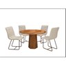Conjunto Sala de Jantar com Mesa Tampo em Madeira 4 Cadeiras Itália - 2
