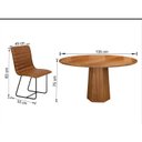 Ver imagem 3 de Conjunto Sala de Jantar com Mesa Tampo em Madeira 4 Cadeiras Itália Marrom/Café/Cinamomo/Courrissimo Creme