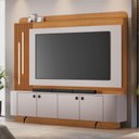 Ver imagem 1 de Estante para TV e Home Theater MDF 182cmx204cm Detalhes Curvos Laranja Cinamomo/Off