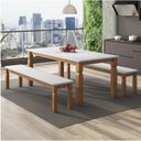 Ver imagem 1 de Conjunto para Jardim Mesa 182cm com 2 Bancos Rústicos Corona Ideal