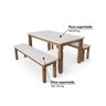 Conjunto para Jardim Mesa 182cm com 2 Bancos Rústicos Corona Ideal  - 3