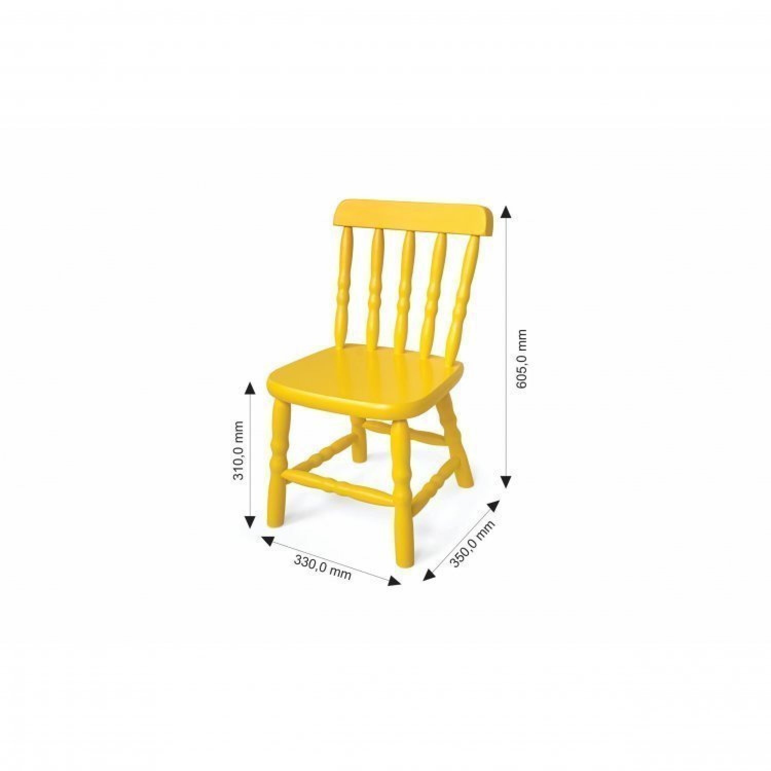 Conjunto Infantil Mesa 68x52cm com 2 Cadeiras Madeira Maciça  - 6