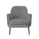 Ver imagem 1 de Poltrona Decorativa Luiza Suede Cinza - Dominic Decor