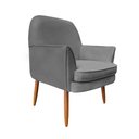 Ver imagem 2 de Poltrona Decorativa Luiza Suede Cinza - Dominic Decor