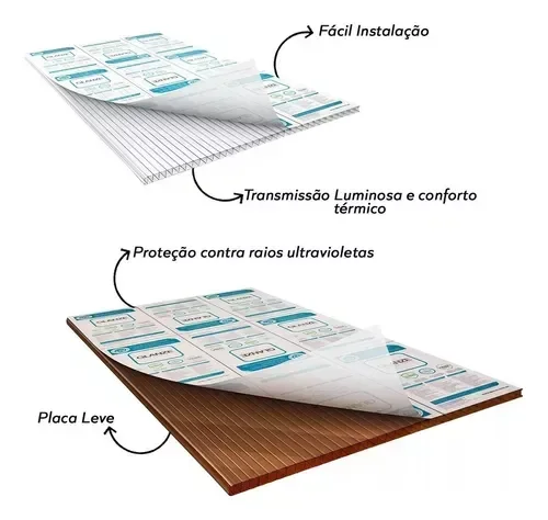 Ver imagem 3 de Chapa Policarbonato Alveolar Fume 2,10x3,00 6mm