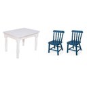Ver imagem 1 de Conjunto Infantil Mesa 68x52cm com 2 Cadeiras Madeira Maciça Azul