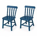 Ver imagem 2 de Conjunto Infantil Mesa 68x52cm com 2 Cadeiras Madeira Maciça Azul