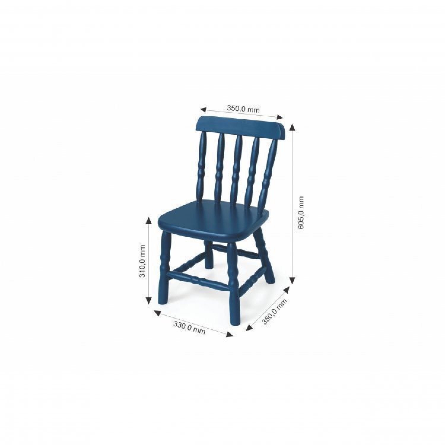 Conjunto Infantil Mesa 68x52cm com 2 Cadeiras Madeira Maciça Ecomóveis - 3