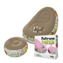 Ver imagem 3 de Poltrona Inflável Super Lounge Grafite com Puff Aveludado Vg Plus Marrom