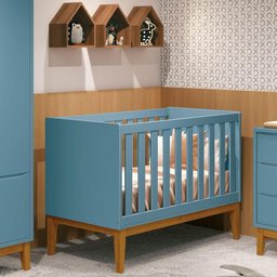 Berço Americano New Classic Azul com Pés Madeira – Reller - 3