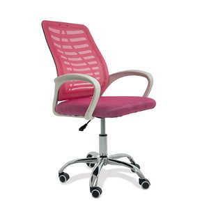 Cadeira de Escritório Esteirinha Mesh Ergonômica Giratória - Rosa