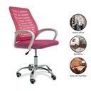 Ver imagem 2 de Cadeira de Escritório Esteirinha Mesh Ergonômica Giratória - Rosa