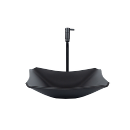 Conjunto Preto Fosco Banheiro Cuba de Vidro Retangular 38 Cm + Torneira Link + Válvula Click - 3