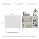 Ver imagem 5 de Gabinete Banheiro 3 Portas Retrô 90Cm Multimóveis V5030 Branco Branco