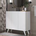 Ver imagem 6 de Gabinete Banheiro 3 Portas Retrô 90Cm Multimóveis V5030 Branco Branco