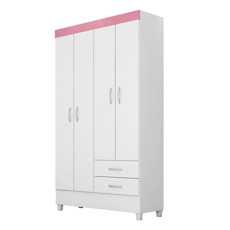 Cômoda Flora e Guarda Roupa Solteiro Astro Branco Flex - Demóbile - 5