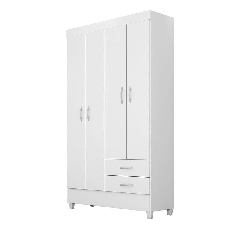 Cômoda Flora e Guarda Roupa Solteiro Astro Branco Flex - Demóbile - 4