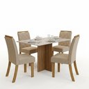 Ver imagem 2 de Conjunto Sala de Jantar Mesa 120 cm Tampo MDF 4 Cadeiras Layla Max Casa 812
