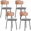 Ver imagem 1 de Kit 04 Cadeiras Decorativas Estofada Sala Jantar Barcelona L02 Couríssimo Camel Pied Poule - Lyam Ly