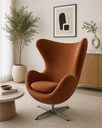 Ver imagem 1 de Poltrona Egg - Tecido Suede Terracota