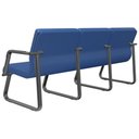 Ver imagem 4 de Cadeira Longarina 3 Lugares Recepção com Braço Pés Preto Lev P03 Vinil Azul - Lyam Decor