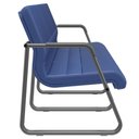 Ver imagem 2 de Cadeira Longarina 3 Lugares Recepção com Braço Pés Preto Lev P03 Vinil Azul - Lyam Decor