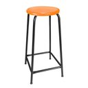 Ver imagem 1 de Banco Alto 75 Cm de Metal Assento Plástico Empilhável Preta:laranja