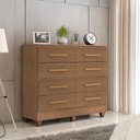 Ver imagem 3 de Cômoda Casal 8 Gavetas Lite com Pés Carvalho Oak Móveis Leão