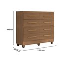 Ver imagem 2 de Cômoda Casal 8 Gavetas Lite com Pés Carvalho Oak Móveis Leão